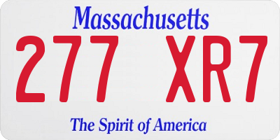 MA license plate 277XR7