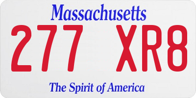 MA license plate 277XR8
