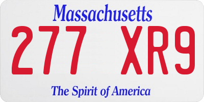 MA license plate 277XR9