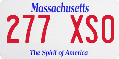 MA license plate 277XS0