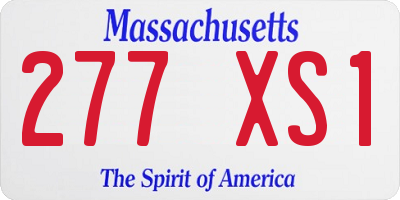 MA license plate 277XS1
