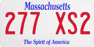 MA license plate 277XS2