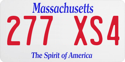 MA license plate 277XS4