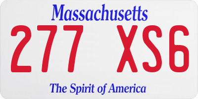 MA license plate 277XS6