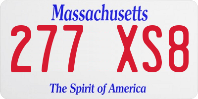 MA license plate 277XS8