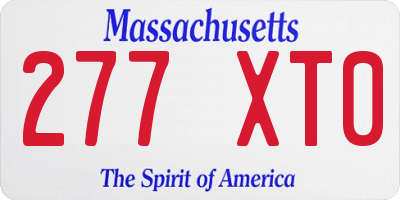 MA license plate 277XT0