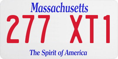 MA license plate 277XT1