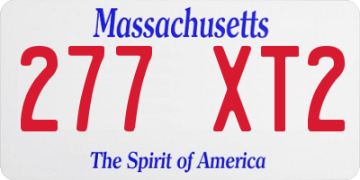 MA license plate 277XT2