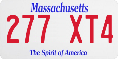 MA license plate 277XT4