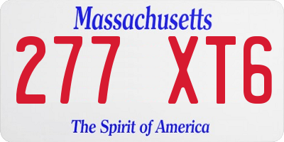 MA license plate 277XT6