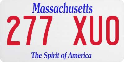 MA license plate 277XU0