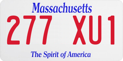 MA license plate 277XU1