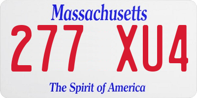 MA license plate 277XU4