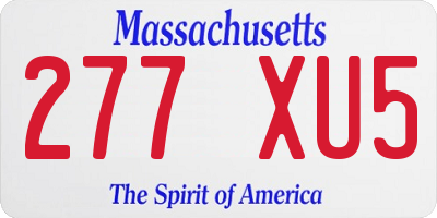 MA license plate 277XU5
