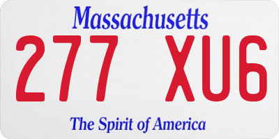 MA license plate 277XU6