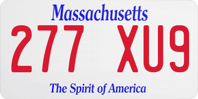 MA license plate 277XU9