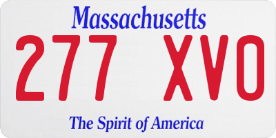 MA license plate 277XV0