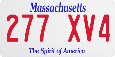 MA license plate 277XV4