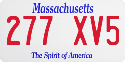 MA license plate 277XV5