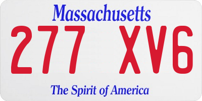 MA license plate 277XV6