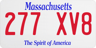 MA license plate 277XV8
