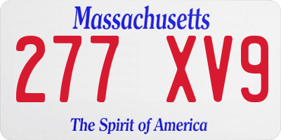 MA license plate 277XV9