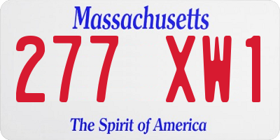 MA license plate 277XW1