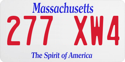MA license plate 277XW4