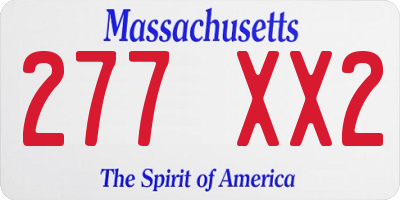 MA license plate 277XX2