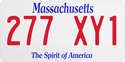 MA license plate 277XY1