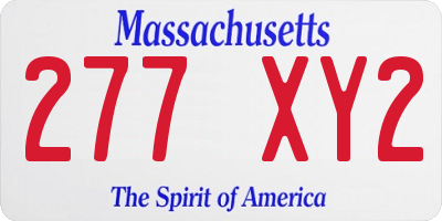 MA license plate 277XY2