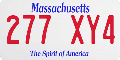 MA license plate 277XY4
