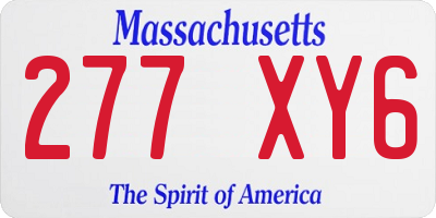 MA license plate 277XY6