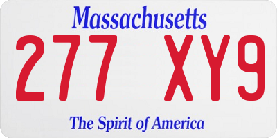 MA license plate 277XY9