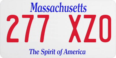MA license plate 277XZ0
