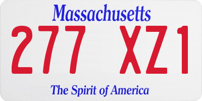 MA license plate 277XZ1