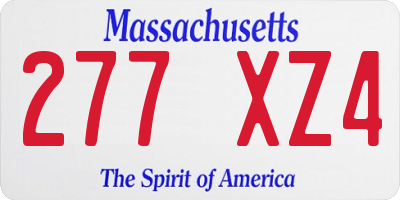MA license plate 277XZ4