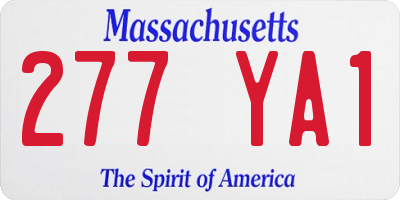 MA license plate 277YA1