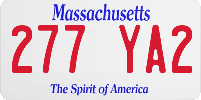 MA license plate 277YA2