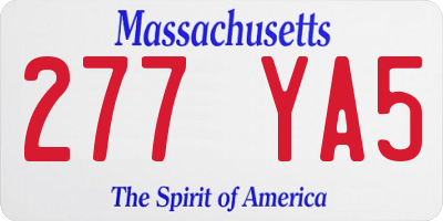 MA license plate 277YA5