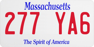 MA license plate 277YA6