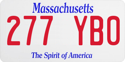 MA license plate 277YB0