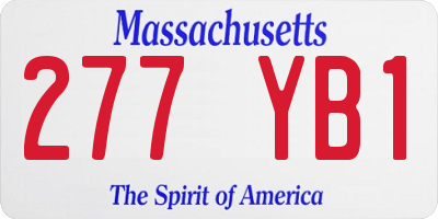 MA license plate 277YB1