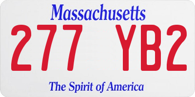 MA license plate 277YB2