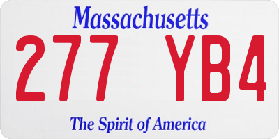 MA license plate 277YB4