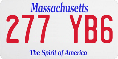 MA license plate 277YB6