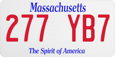 MA license plate 277YB7