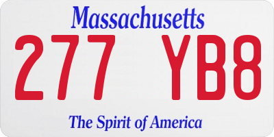 MA license plate 277YB8