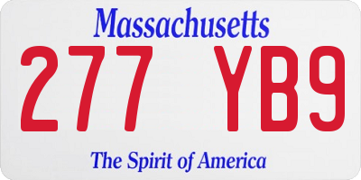 MA license plate 277YB9