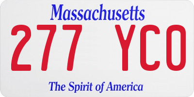 MA license plate 277YC0